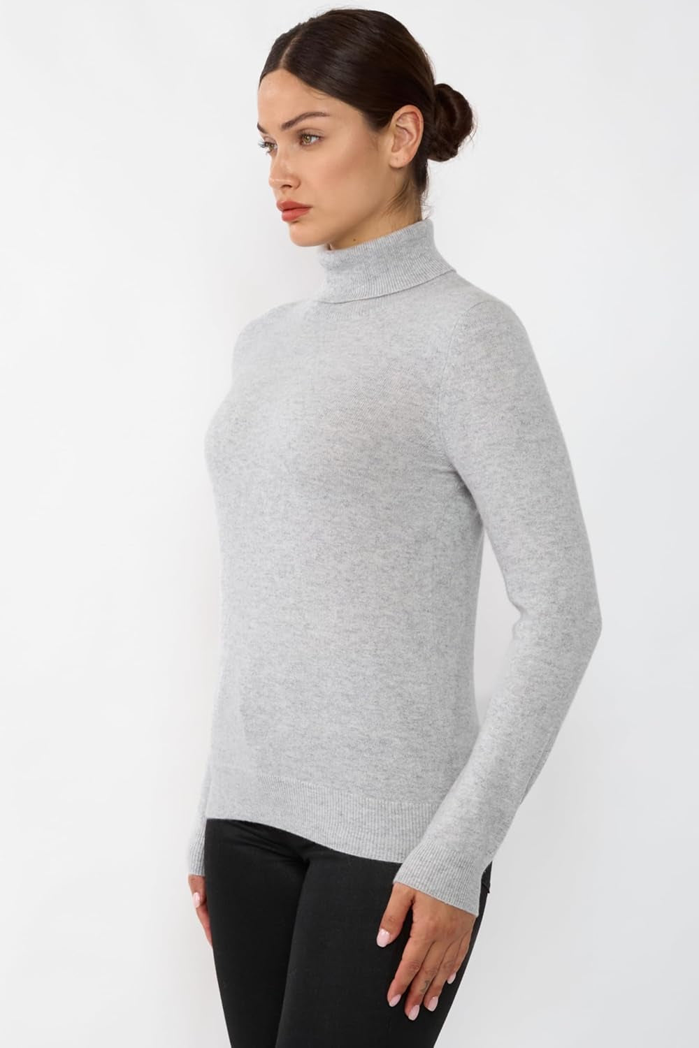 Women'S 100% Pure Cashmere Long Sleeve Pullover Turtleneck Sweater