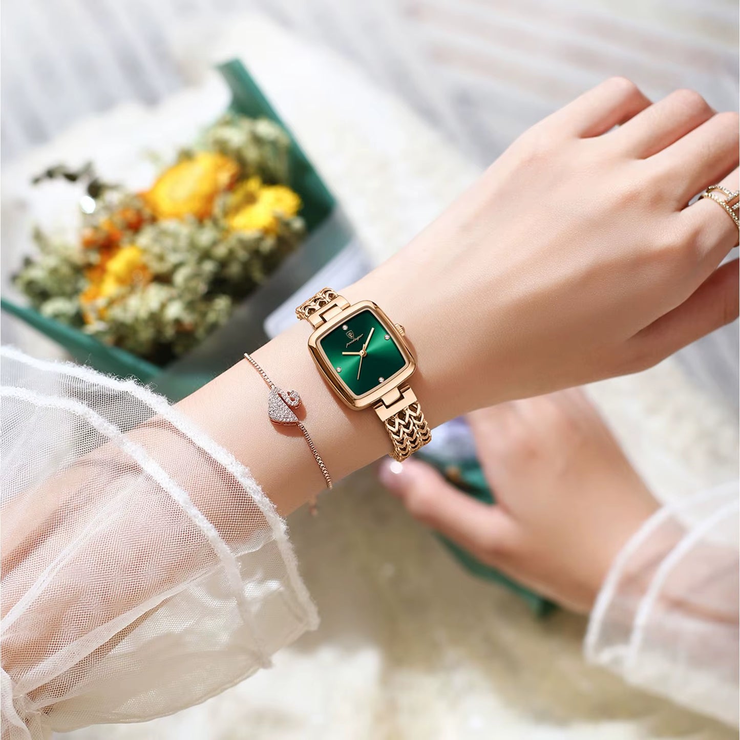 Luxury Square Watch for Woman Waterproof Stainless Steel Ladies Quartz Watch Dress Elegant Women Watches Fashion Reloj
