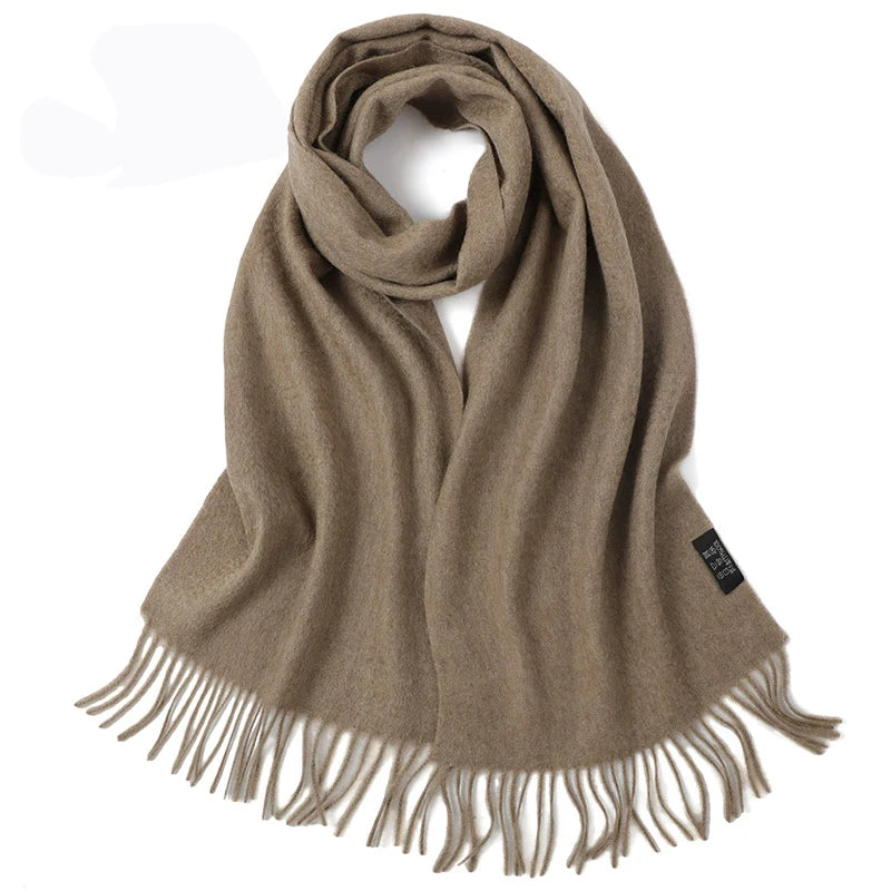 100% Cashmere Scarf Women Luxury Brand Pashmina Unisex Men Solid Color Warm Autumn Winter Thick Real Soft Long Cashmere Scarves