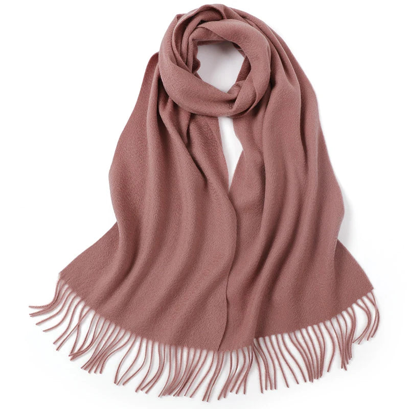 100% Cashmere Scarf Women Luxury Brand Pashmina Unisex Men Solid Color Warm Autumn Winter Thick Real Soft Long Cashmere Scarves