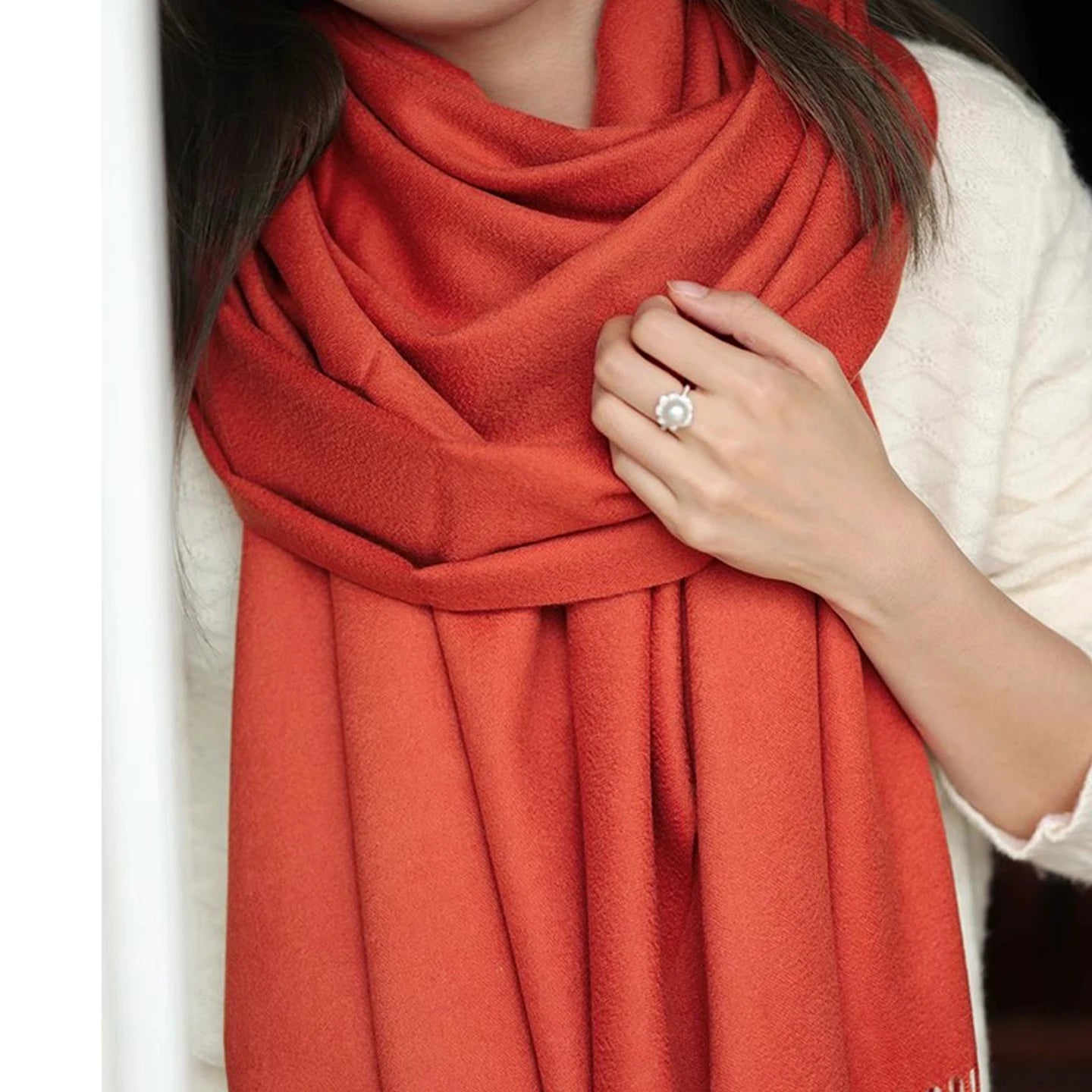 Solidlove Wool Winter Scarf Women Scarves Adult Scarves for Ladies 100% Wool Scarf Women Fashion Cashmere Poncho Wrap