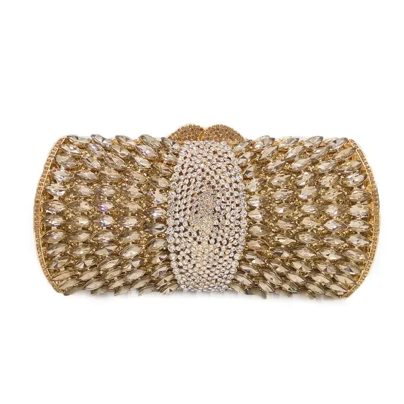 (In Stock) Elegant Purple Women Crystal Evening Bags Ladies Diamond Minaudiere Wedding Clutch Handbag and Purse
