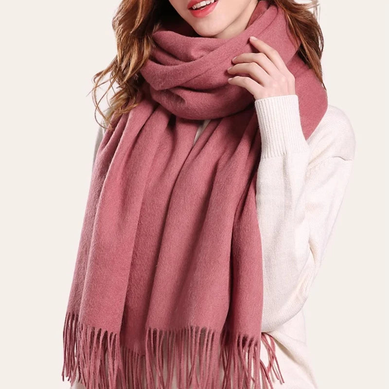 Solidlove Wool Winter Scarf Women Scarves Adult Scarves for Ladies 100% Wool Scarf Women Fashion Cashmere Poncho Wrap