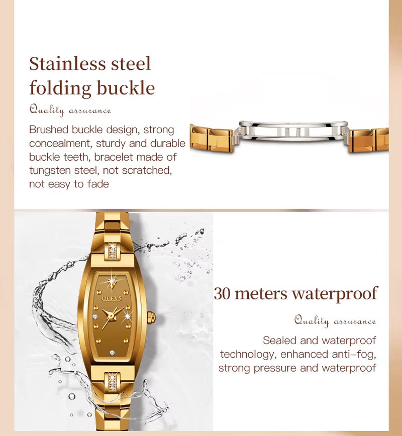 Gold/Rose Gold Watches for Womens Waterproof Slim Thin Small Wrist Analog Diamond Quartz Ladies Wrist Watches Elegant