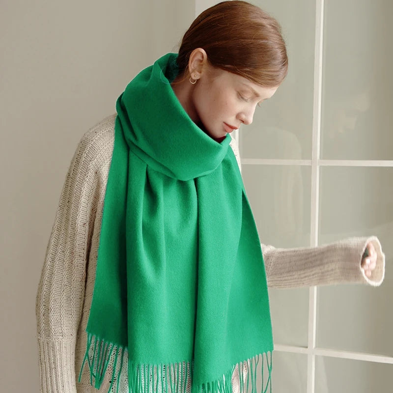 Solidlove Wool Winter Scarf Women Scarves Adult Scarves for Ladies 100% Wool Scarf Women Fashion Cashmere Poncho Wrap