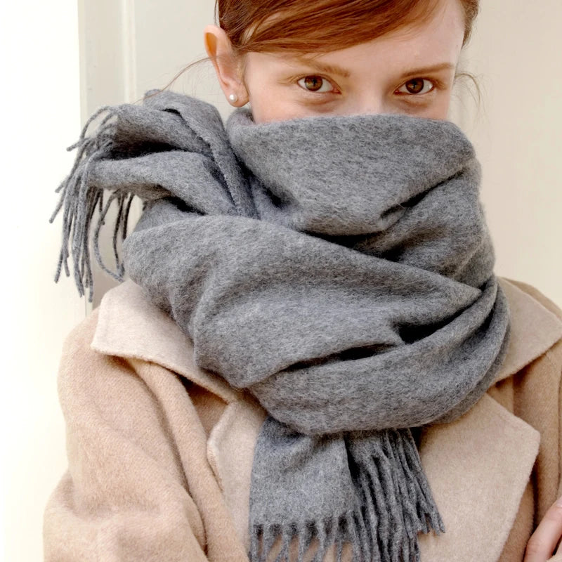 Solidlove Wool Winter Scarf Women Scarves Adult Scarves for Ladies 100% Wool Scarf Women Fashion Cashmere Poncho Wrap
