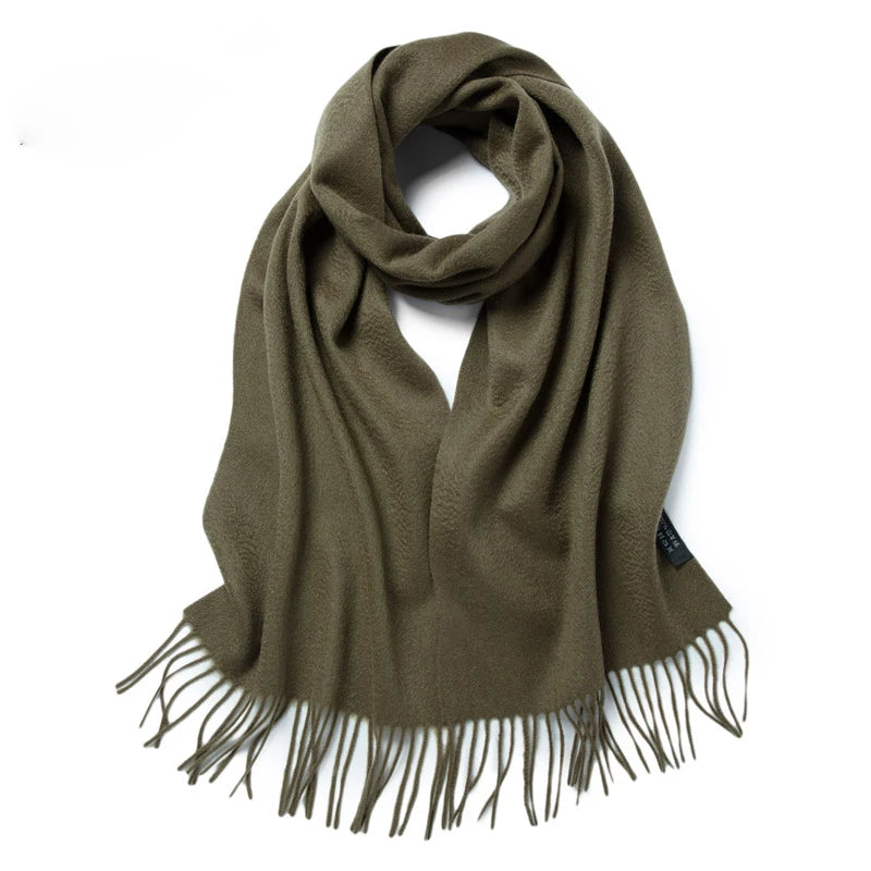 100% Cashmere Scarf Women Luxury Brand Pashmina Unisex Men Solid Color Warm Autumn Winter Thick Real Soft Long Cashmere Scarves
