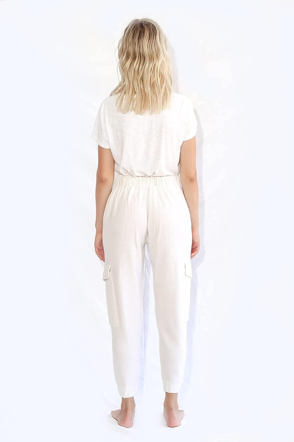 Women'S Cargo Pants - 100% Cashmere Side Pockets Breathable Comfy Fitted
