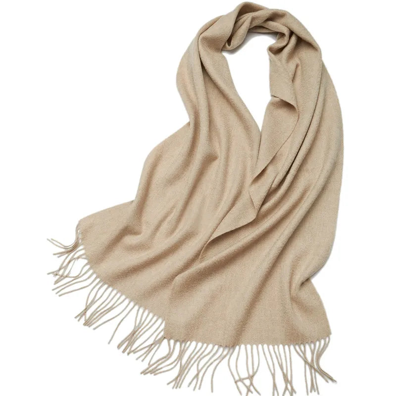 100% Cashmere Scarf Women Luxury Brand Pashmina Unisex Men Solid Color Warm Autumn Winter Thick Real Soft Long Cashmere Scarves
