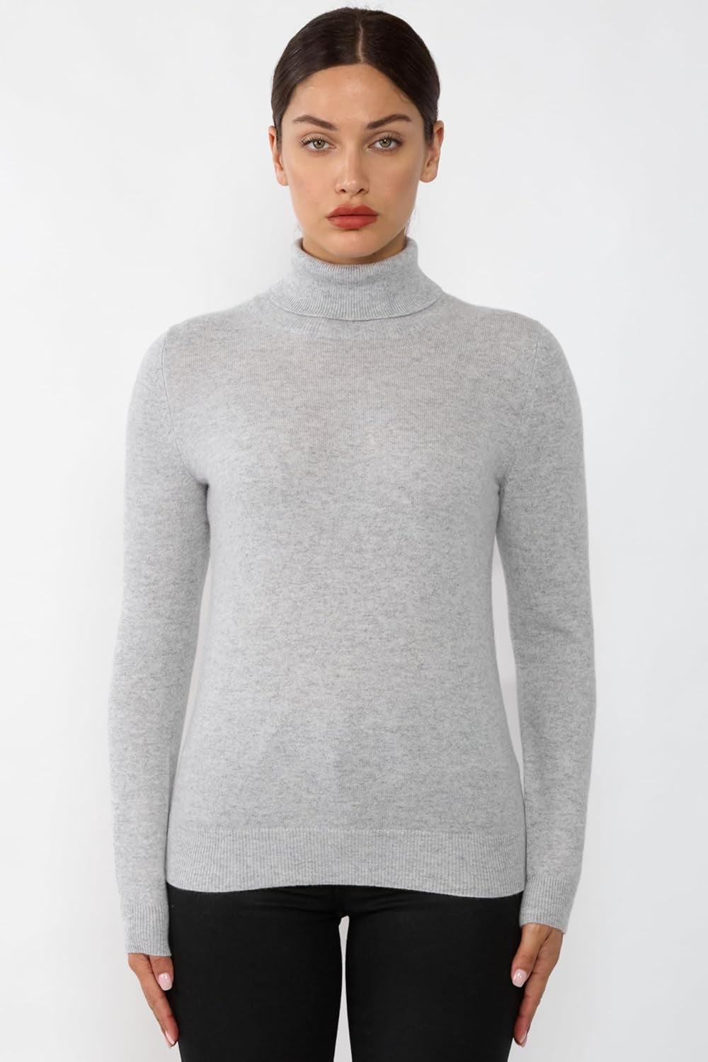 Women'S 100% Pure Cashmere Long Sleeve Pullover Turtleneck Sweater