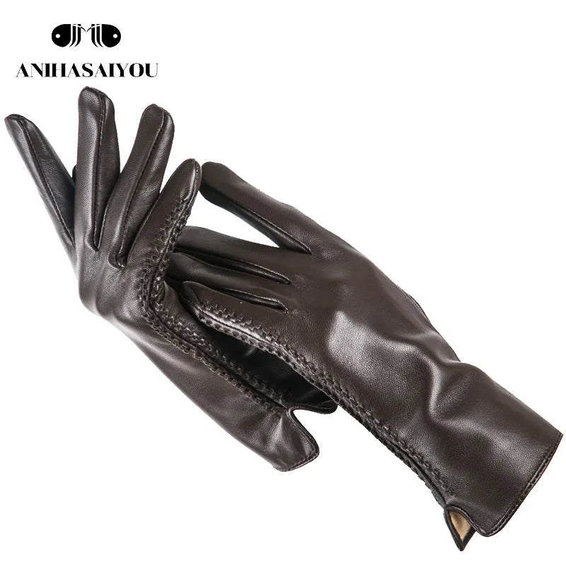 Simple Leather Gloves Women,Colored Genuine Women'S Leather Gloves,Women'S Genuine Leather Gloves,Sheepskin Women'S Gloves -2225