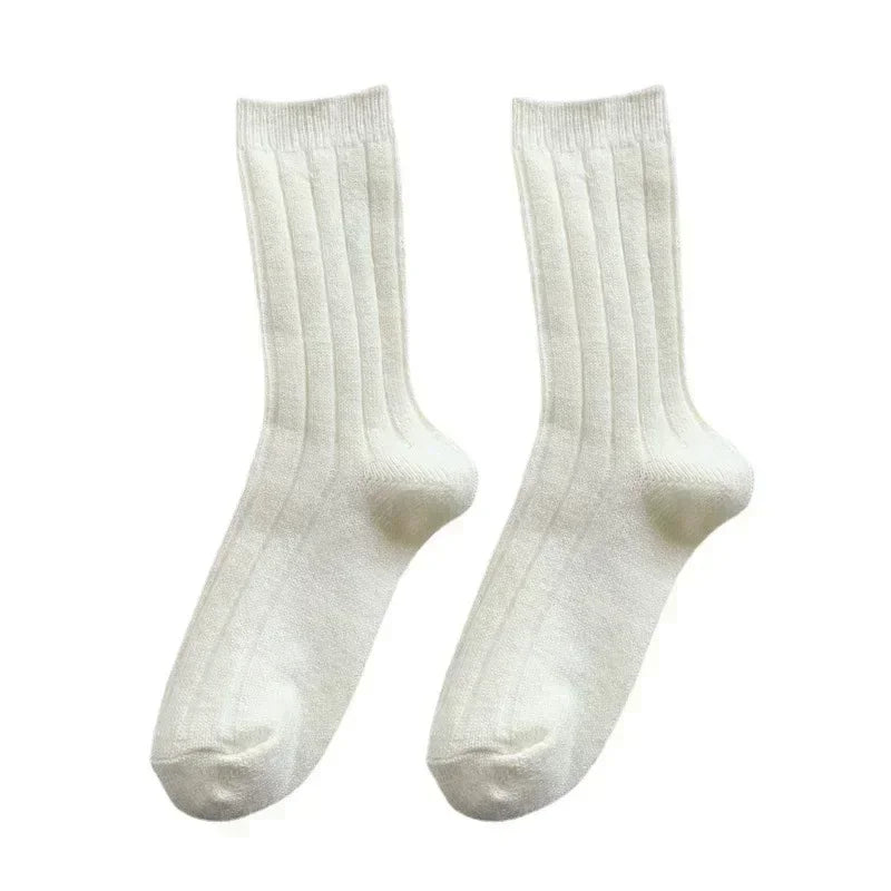 New Winter Socks Women Cashmere Wool Thicken Warm Women Socks Sox Japanese Fashion Harajuku Solid Color Thermal Long Socks