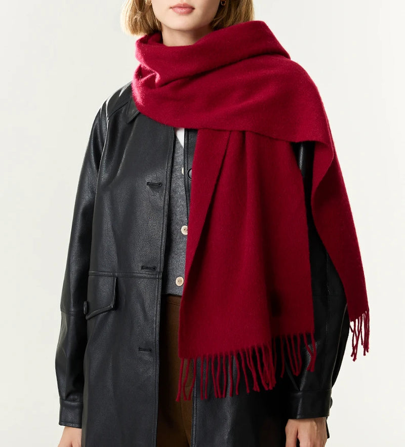 Solidlove Wool Winter Scarf Women Scarves Adult Scarves for Ladies 100% Wool Scarf Women Fashion Cashmere Poncho Wrap