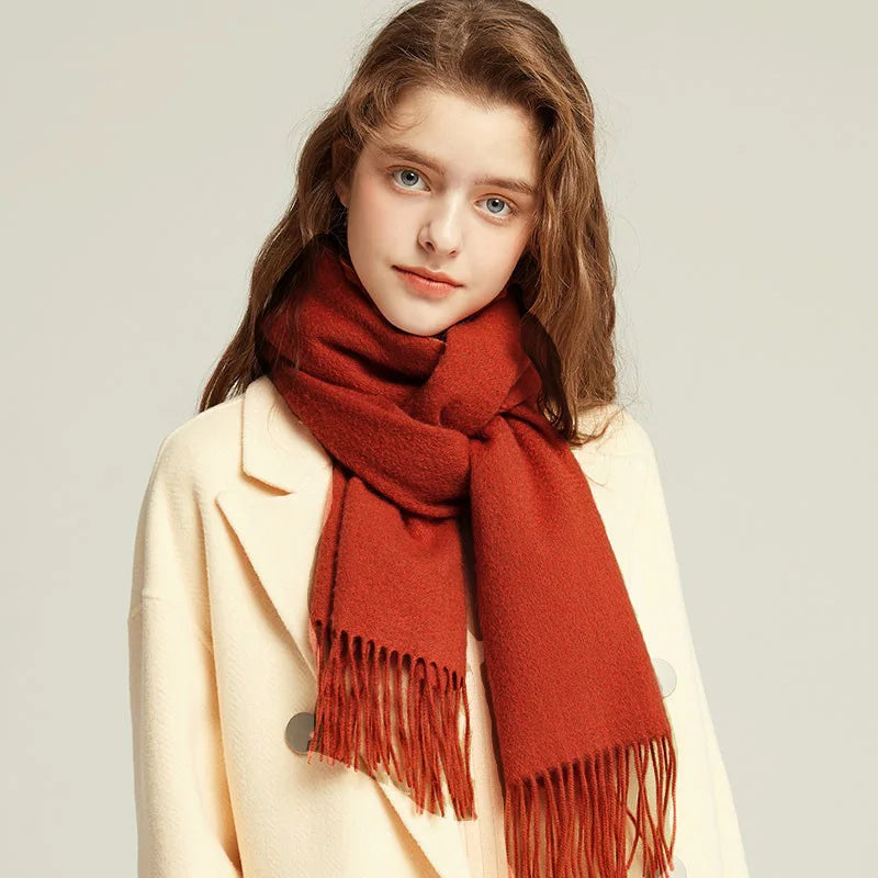 Solidlove Wool Winter Scarf Women Scarves Adult Scarves for Ladies 100% Wool Scarf Women Fashion Cashmere Poncho Wrap