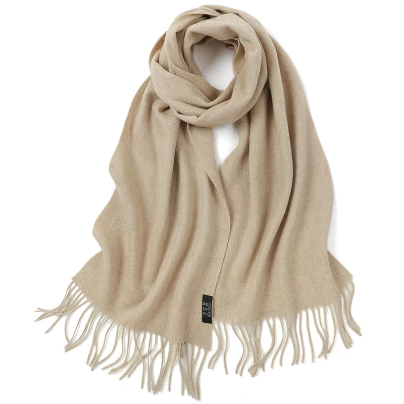 100% Cashmere Scarf Women Luxury Brand Pashmina Unisex Men Solid Color Warm Autumn Winter Thick Real Soft Long Cashmere Scarves