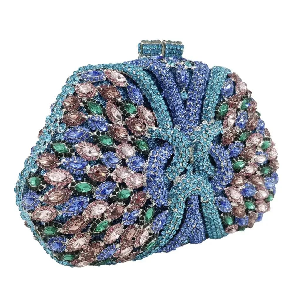 (In Stock) Multicoloured Women Crystal Bags Evening Clutches Purses Party Cocktail Rhinestone Minaudiere Handbag