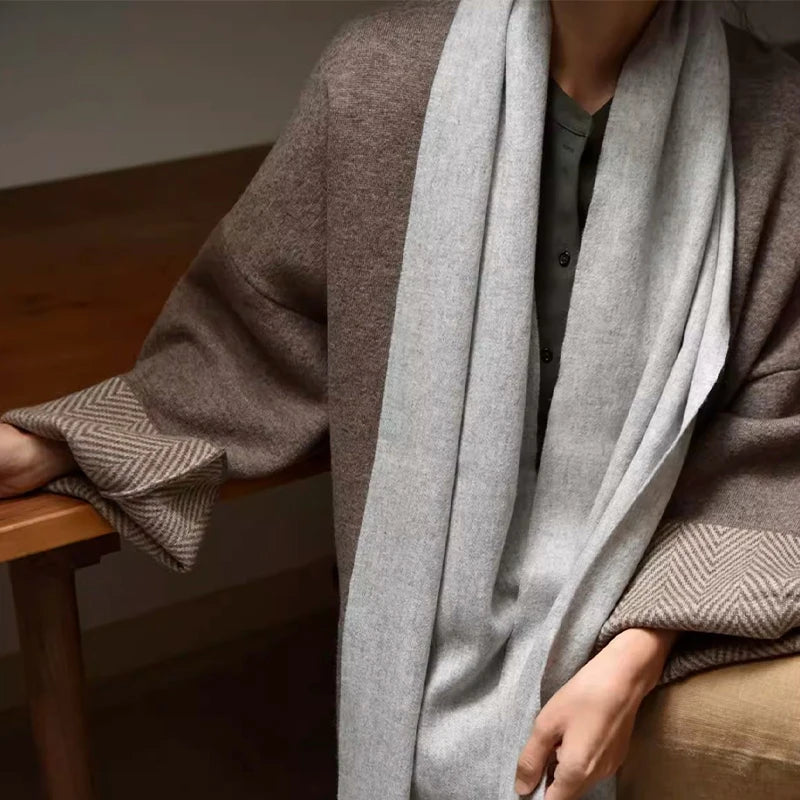 Solidlove Wool Winter Scarf Women Scarves Adult Scarves for Ladies 100% Wool Scarf Women Fashion Cashmere Poncho Wrap