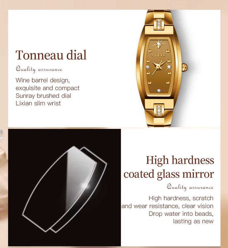 Gold/Rose Gold Watches for Womens Waterproof Slim Thin Small Wrist Analog Diamond Quartz Ladies Wrist Watches Elegant
