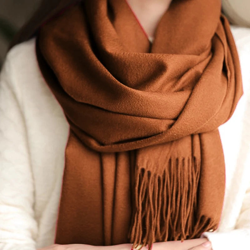 Solidlove Wool Winter Scarf Women Scarves Adult Scarves for Ladies 100% Wool Scarf Women Fashion Cashmere Poncho Wrap