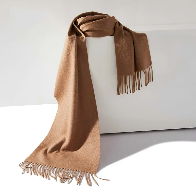100% Cashmere Scarf Women Luxury Brand Pashmina Unisex Men Solid Color Warm Autumn Winter Thick Real Soft Long Cashmere Scarves