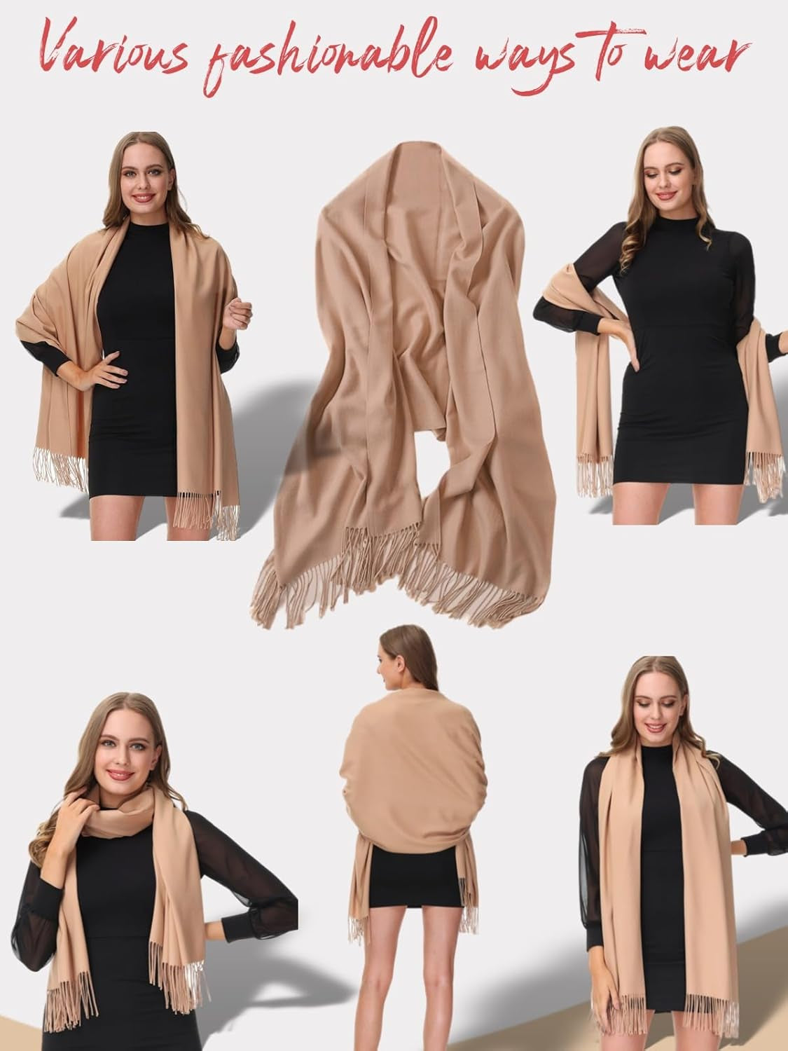 Pashmina Shawl Wraps Cashmere Feel Soft Scarves Winter Warm Fashion Scarf Women Evening Dresses Wedding Bridesmaid