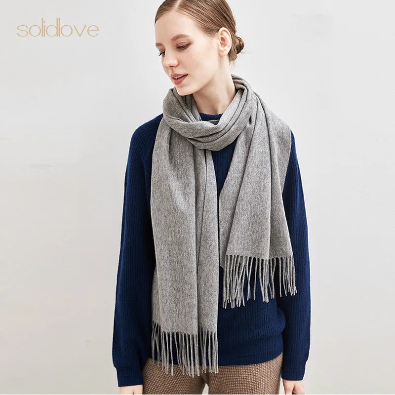 100% Cashmere Scarf Women Luxury Brand Pashmina Unisex Men Solid Color Warm Autumn Winter Thick Real Soft Long Cashmere Scarves