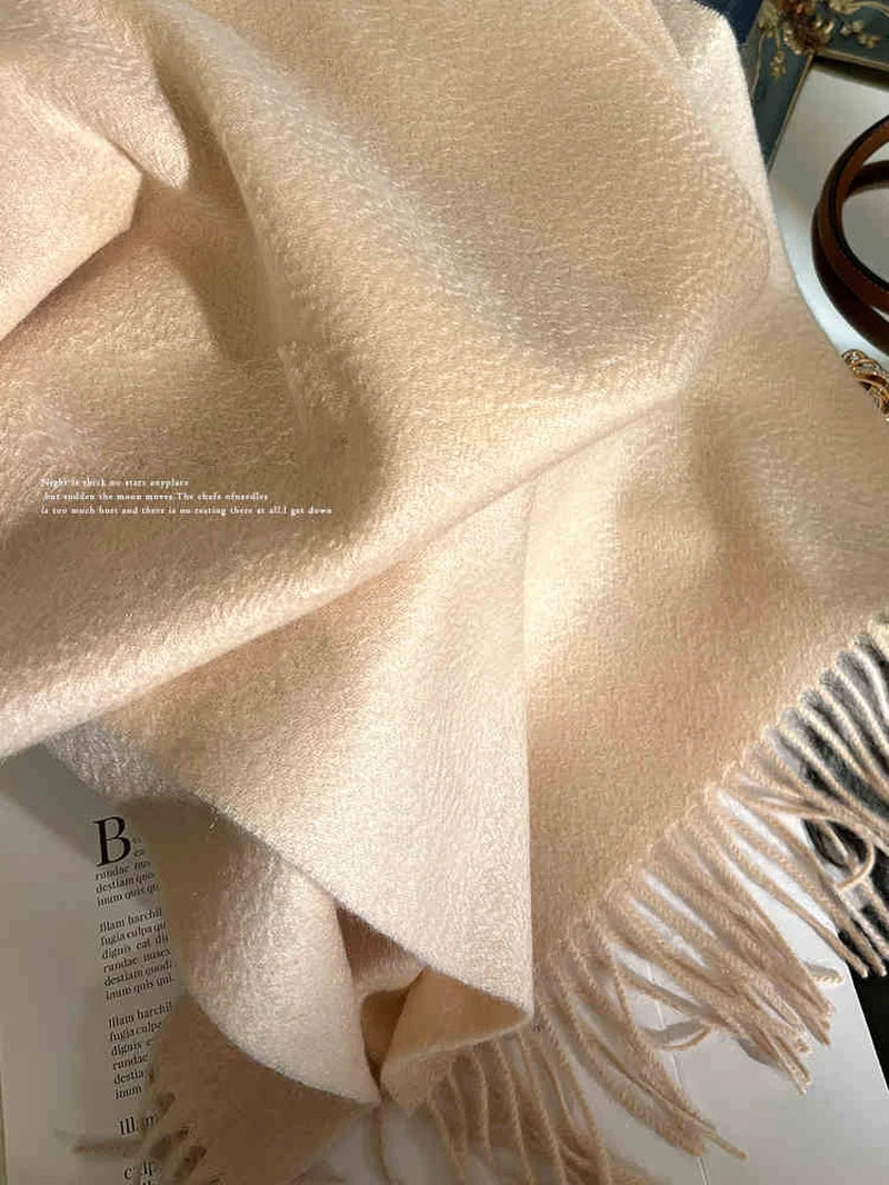 100% Cashmere Scarf Women Luxury Brand Pashmina Unisex Men Solid Color Warm Autumn Winter Thick Real Soft Long Cashmere Scarves