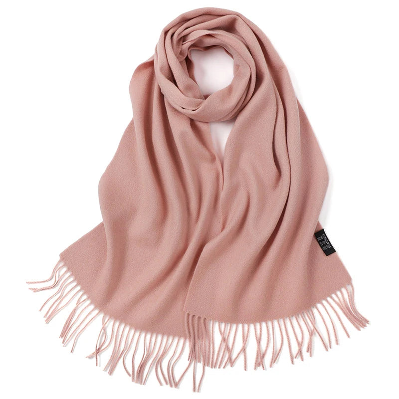 100% Cashmere Scarf Women Luxury Brand Pashmina Unisex Men Solid Color Warm Autumn Winter Thick Real Soft Long Cashmere Scarves