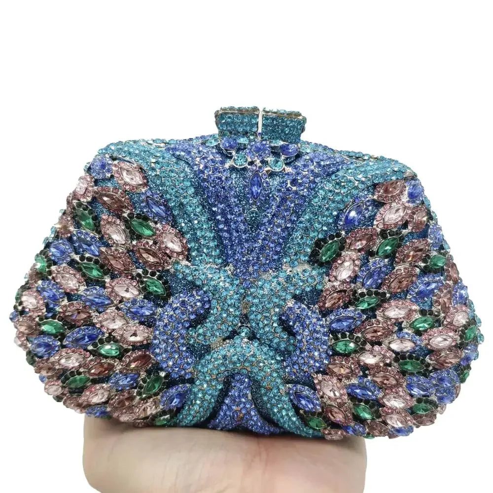 (In Stock) Multicoloured Women Crystal Bags Evening Clutches Purses Party Cocktail Rhinestone Minaudiere Handbag
