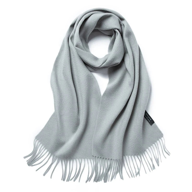 100% Cashmere Scarf Women Luxury Brand Pashmina Unisex Men Solid Color Warm Autumn Winter Thick Real Soft Long Cashmere Scarves