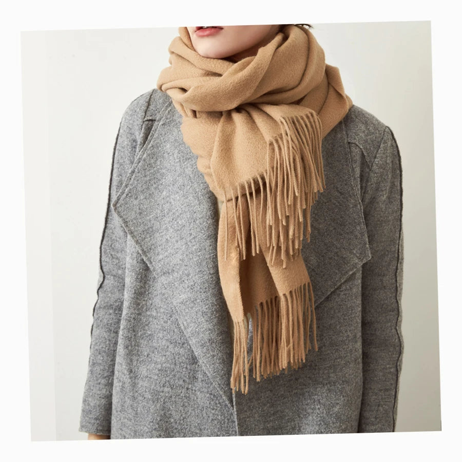 Solidlove Wool Winter Scarf Women Scarves Adult Scarves for Ladies 100% Wool Scarf Women Fashion Cashmere Poncho Wrap
