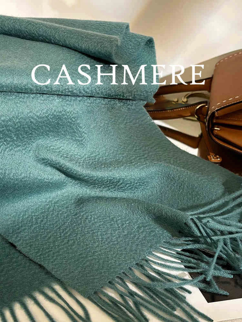 100% Cashmere Scarf Women Luxury Brand Pashmina Unisex Men Solid Color Warm Autumn Winter Thick Real Soft Long Cashmere Scarves