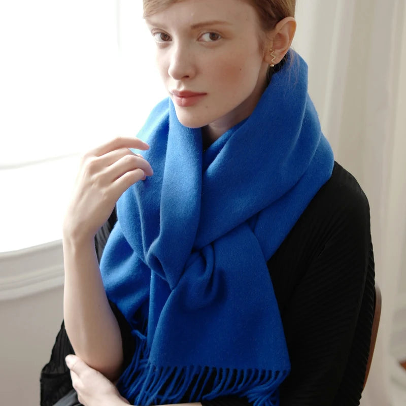 Solidlove Wool Winter Scarf Women Scarves Adult Scarves for Ladies 100% Wool Scarf Women Fashion Cashmere Poncho Wrap