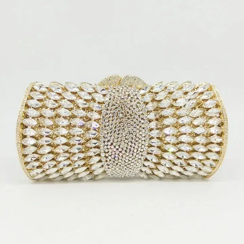 (In Stock) Elegant Purple Women Crystal Evening Bags Ladies Diamond Minaudiere Wedding Clutch Handbag and Purse