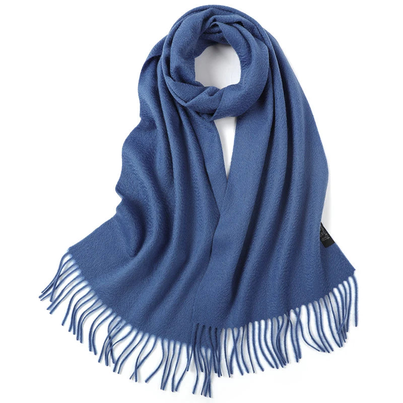 100% Cashmere Scarf Women Luxury Brand Pashmina Unisex Men Solid Color Warm Autumn Winter Thick Real Soft Long Cashmere Scarves