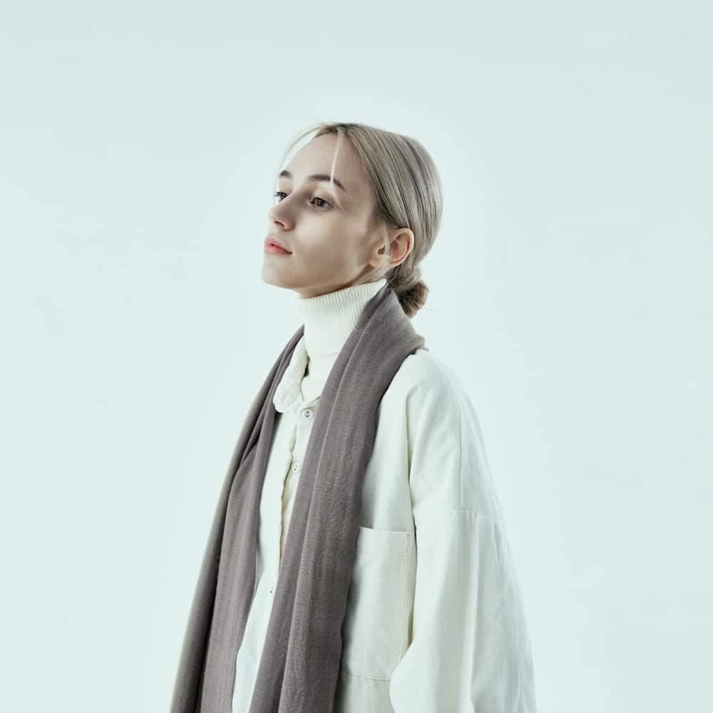 100% Cashmere from Himalaya – Prestigious Woven Wrap Shawl, Extra Large Scarf Stole for Women (Atmosphere)