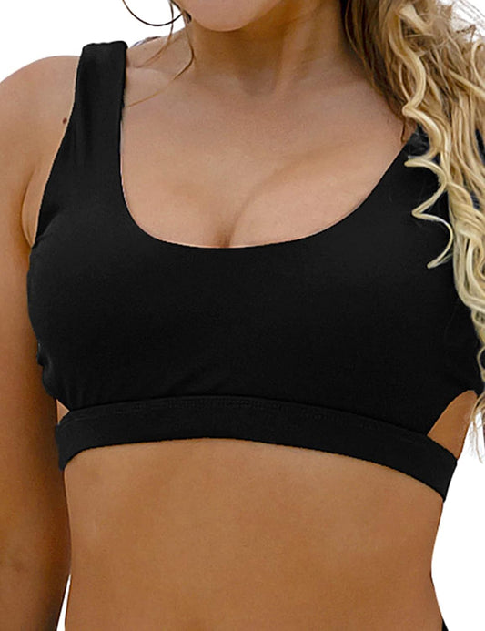 Women'S High Waisted Swimsuit Crop Top Cut Out Two Piece Cheeky High Rise Bathing Suit Bikini
