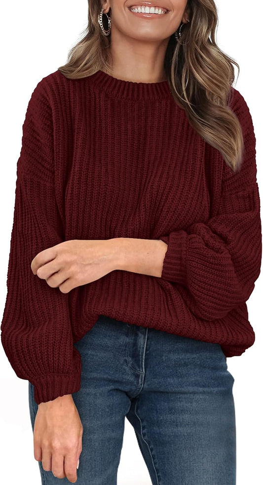 Fall Sweaters for Women 2025 Fashion Long Sleeve Casual Ribbed Knit Winter Clothes Pullover Jumper Tops