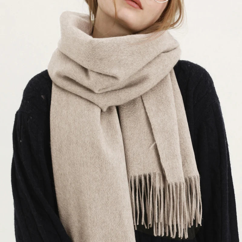 Solidlove Wool Winter Scarf Women Scarves Adult Scarves for Ladies 100% Wool Scarf Women Fashion Cashmere Poncho Wrap