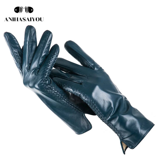 Simple Leather Gloves Women,Colored Genuine Women'S Leather Gloves,Women'S Genuine Leather Gloves,Sheepskin Women'S Gloves -2225