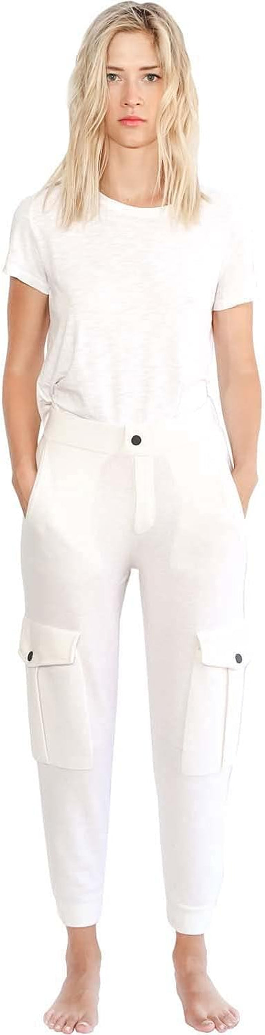 Women'S Cargo Pants - 100% Cashmere Side Pockets Breathable Comfy Fitted