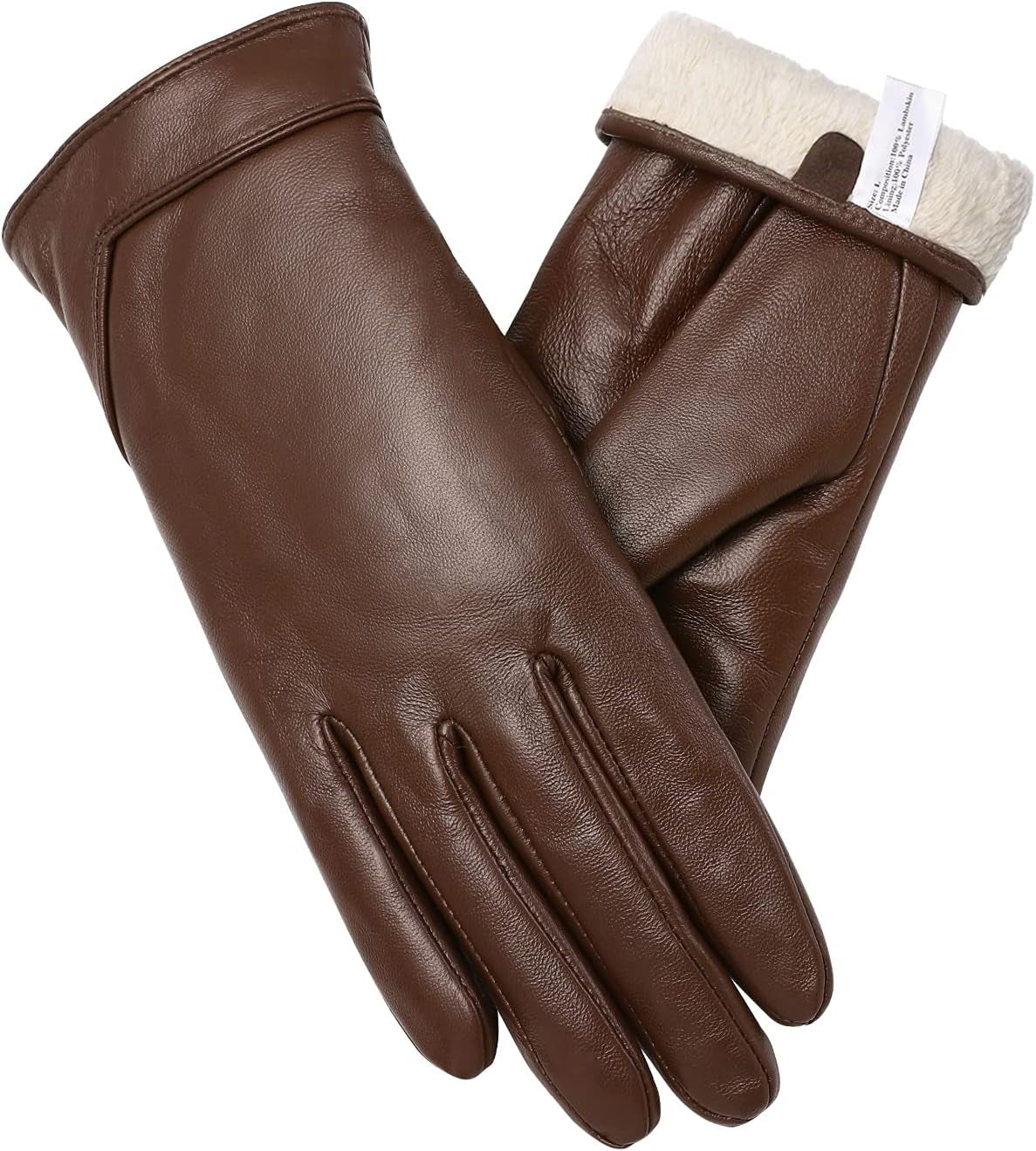 Womens Leather Gloves Touch Screen Winter Glove Warm Driving Gloves