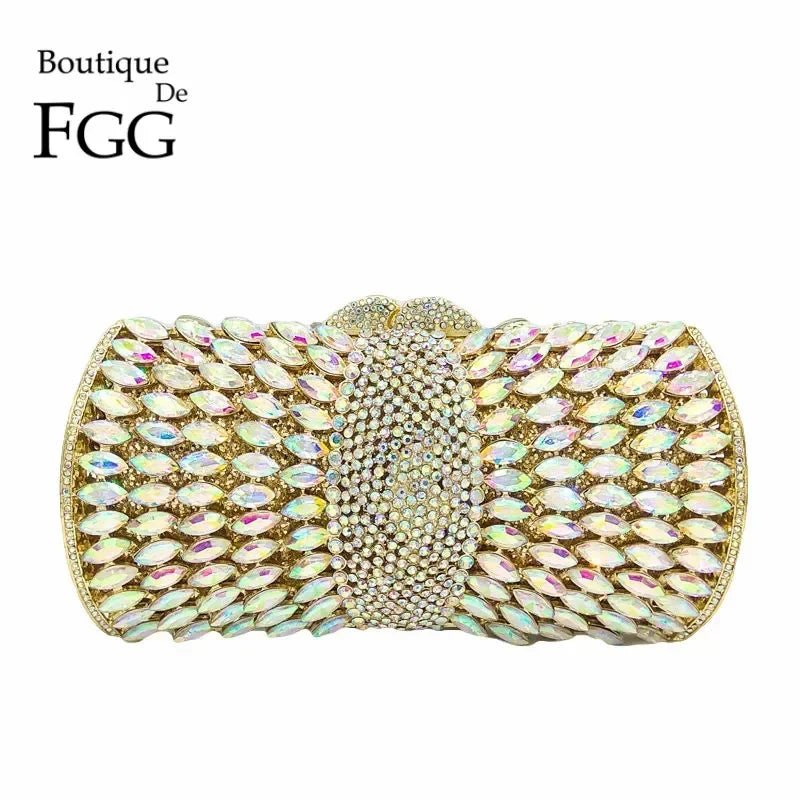 (In Stock) Elegant Purple Women Crystal Evening Bags Ladies Diamond Minaudiere Wedding Clutch Handbag and Purse