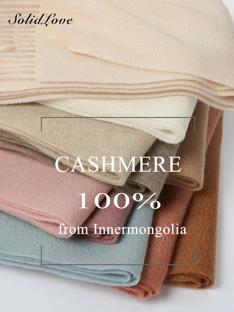 100% Cashmere Scarf Women Luxury Brand Pashmina Unisex Men Solid Color Warm Autumn Winter Thick Real Soft Long Cashmere Scarves