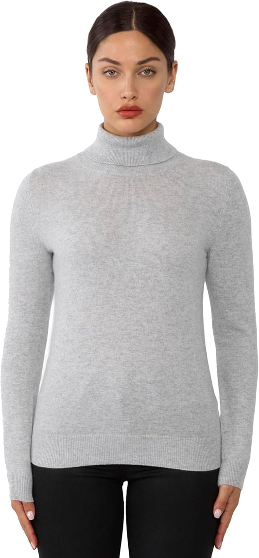Women'S 100% Pure Cashmere Long Sleeve Pullover Turtleneck Sweater