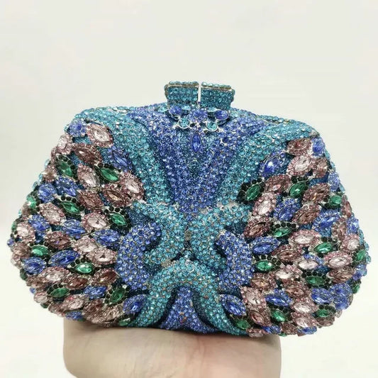 (In Stock) Multicoloured Women Crystal Bags Evening Clutches Purses Party Cocktail Rhinestone Minaudiere Handbag